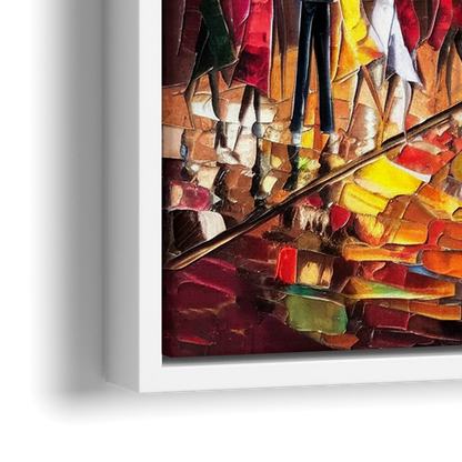 New Orleans Vibrant Street Art - Close-Up White Frame Canvas