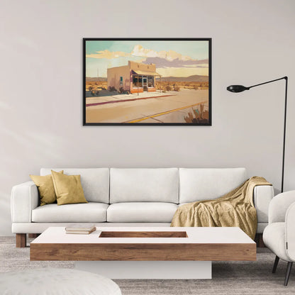 Marfa Roadside Charm - Living Room Black Frame Canvas
