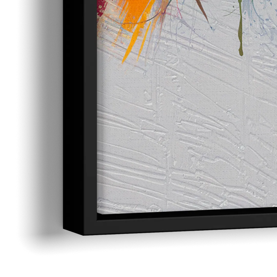 Charlotte Skyline Abstract Design - Close-Up Black Frame Canvas