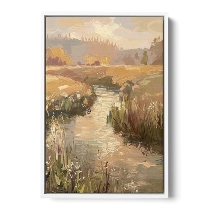 Springfield Scenic River View - White Frame Canvas