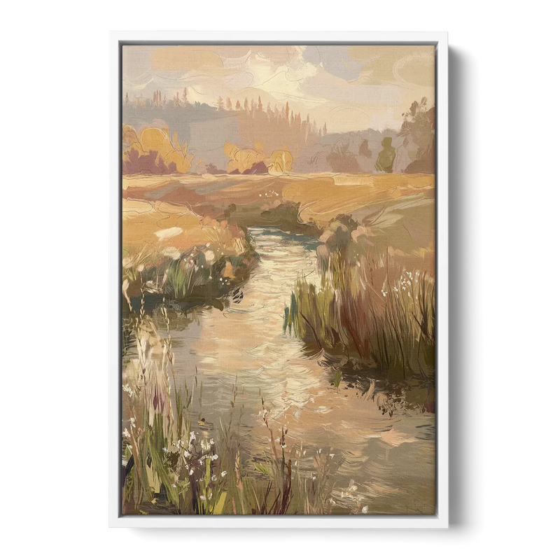 Springfield Scenic River View - White Frame Canvas