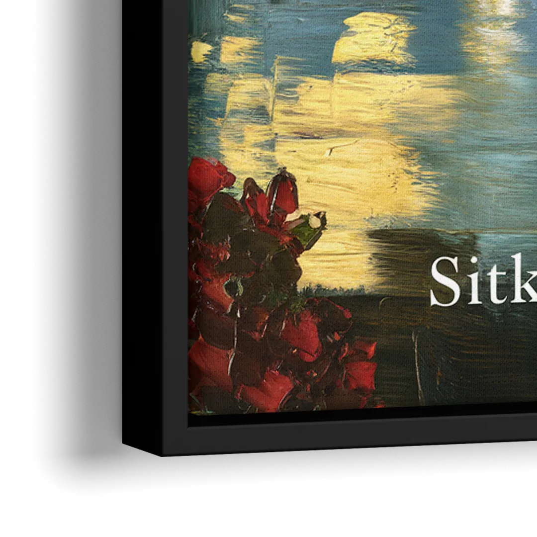Sitka Scenic Reflections - Close-Up Black Frame Canvas