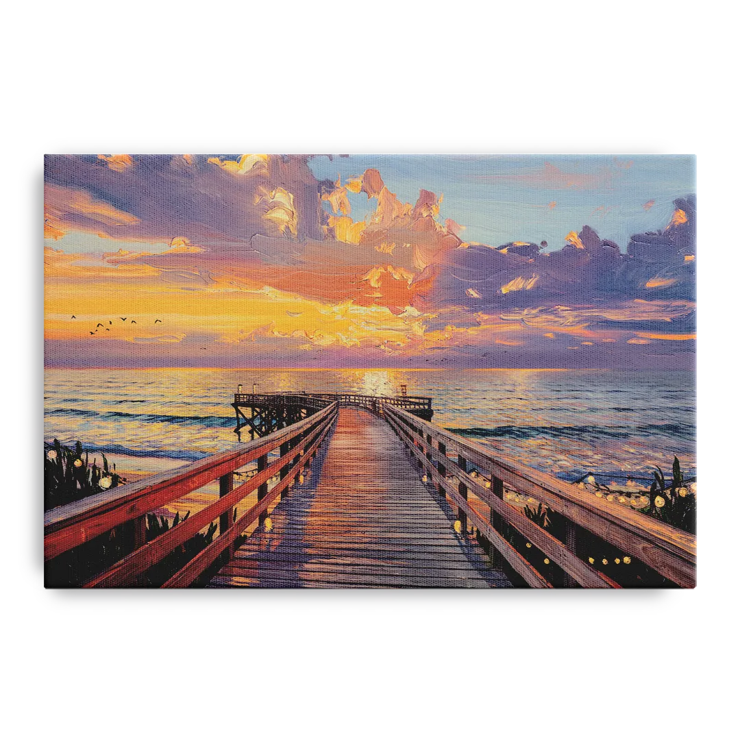 Cape May Sunset Pier - Canvas Wall Art