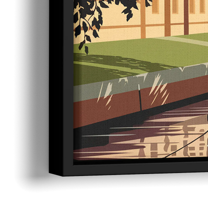 Oxford River Thames View - Close-Up Black Frame Canvas