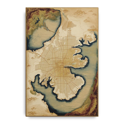 Charleston Map Design - Canvas Wall Art