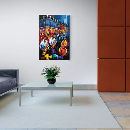 New Orleans Jazz Scene - Canvas Wall Art Living Room