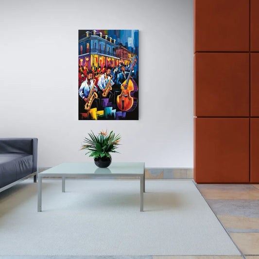 New Orleans Jazz Scene - Canvas Wall Art Living Room