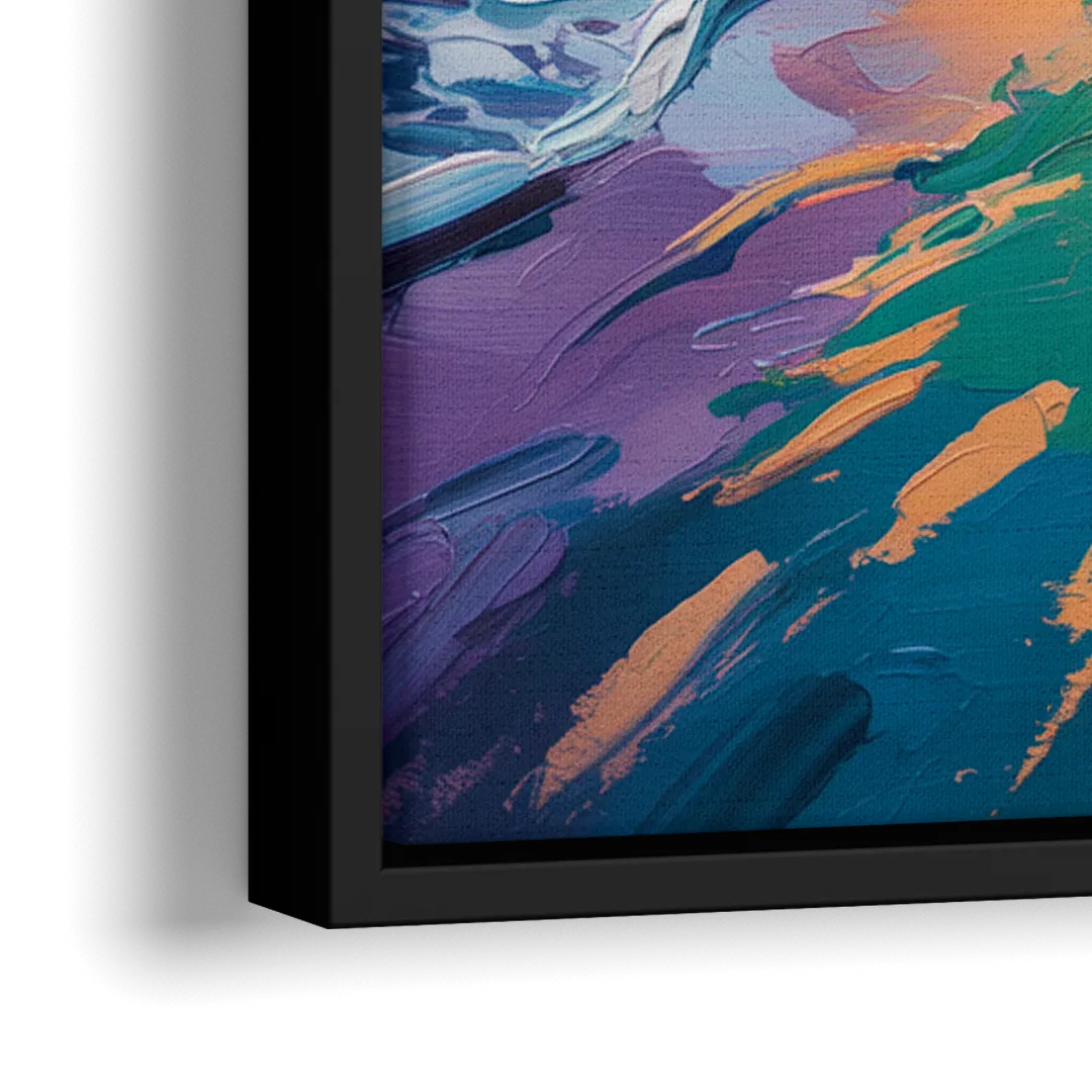 Sunset Beach Vancouver - Close-Up Black Frame Canvas