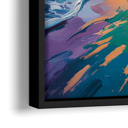 Sunset Beach Vancouver - Close-Up Black Frame Canvas