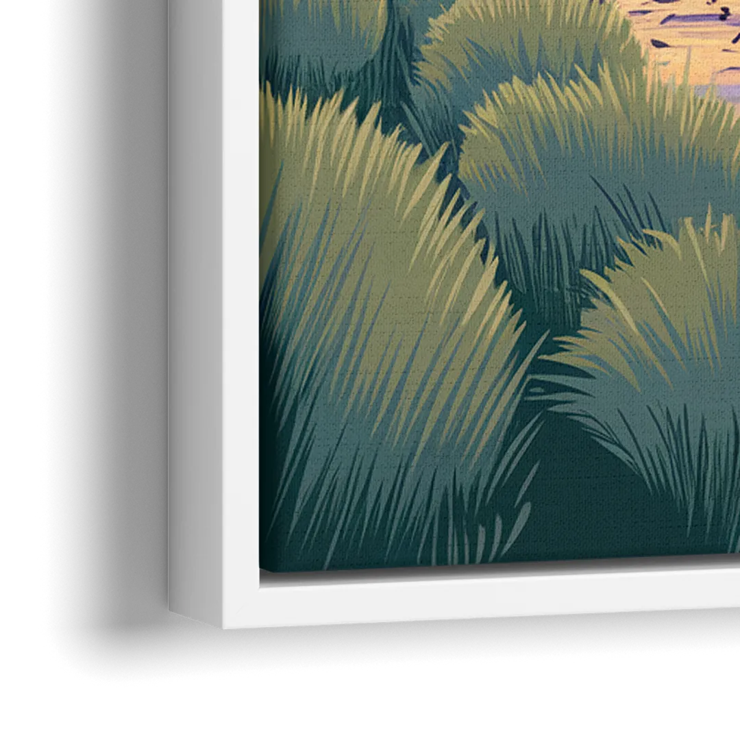 Wichita Riverfront Views - Close-Up White Frame Canvas