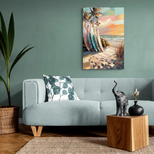 Huntington Beach Surfboards - Canvas Wall Art Living Room
