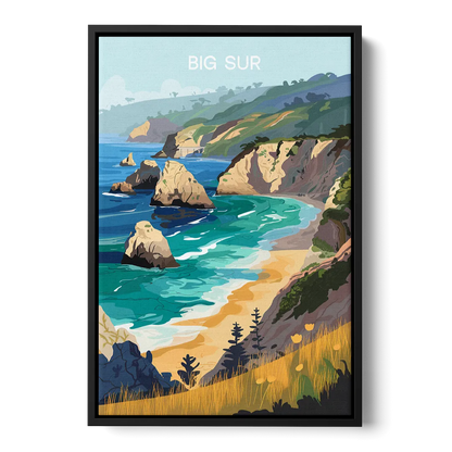 Big Sur Nature Escape - Black Frame Canvas
