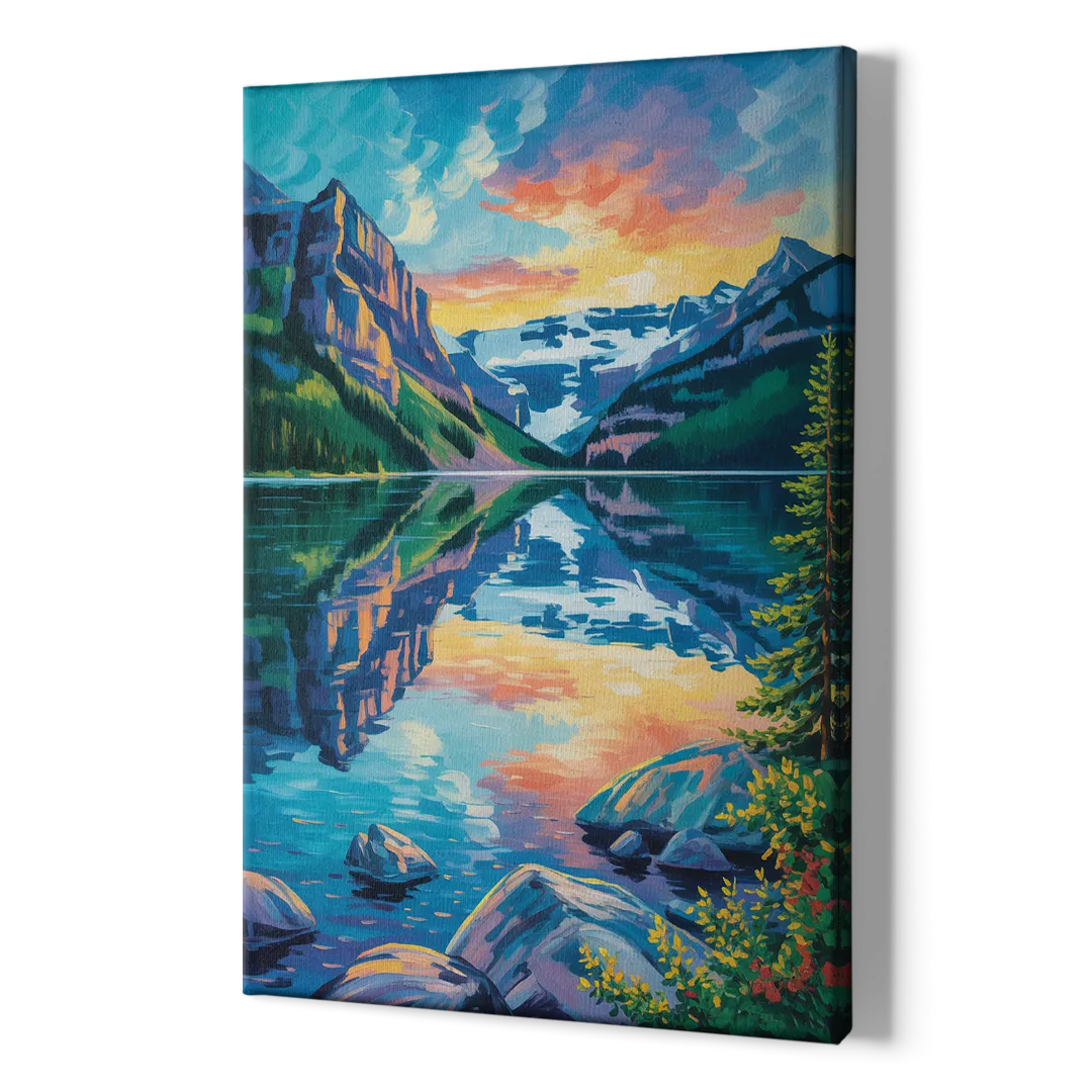 Lake Louise Reflections - Canvas Print Art Sides