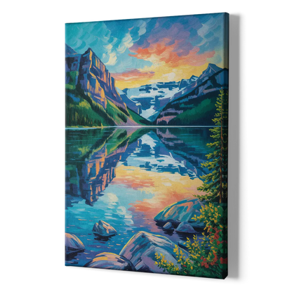 Lake Louise Reflections - Canvas Print Art Sides