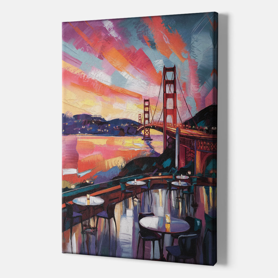 San Francisco Sunset Over the Bay - Canvas Wall Art Indoor