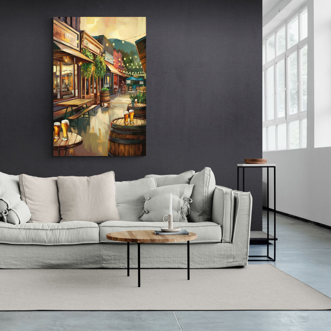 Asheville Local Brewery District - Canvas Wall Art Living Room