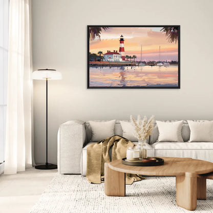 Hilton Head Island Palmetto Breeze - Living Room Black Frame Canvas