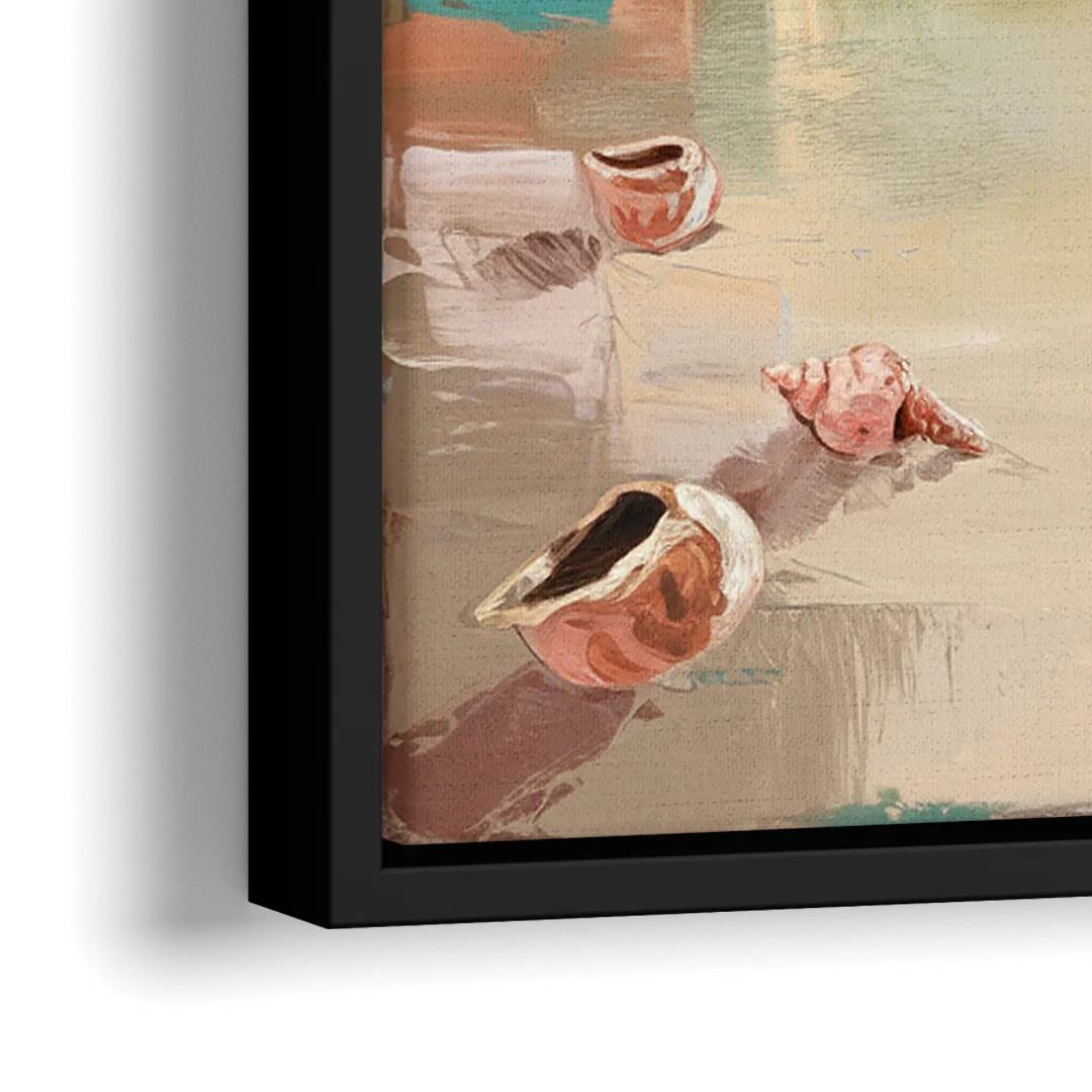 Naples Florida Coastal Vibes - Close-Up Black Frame Canvas
