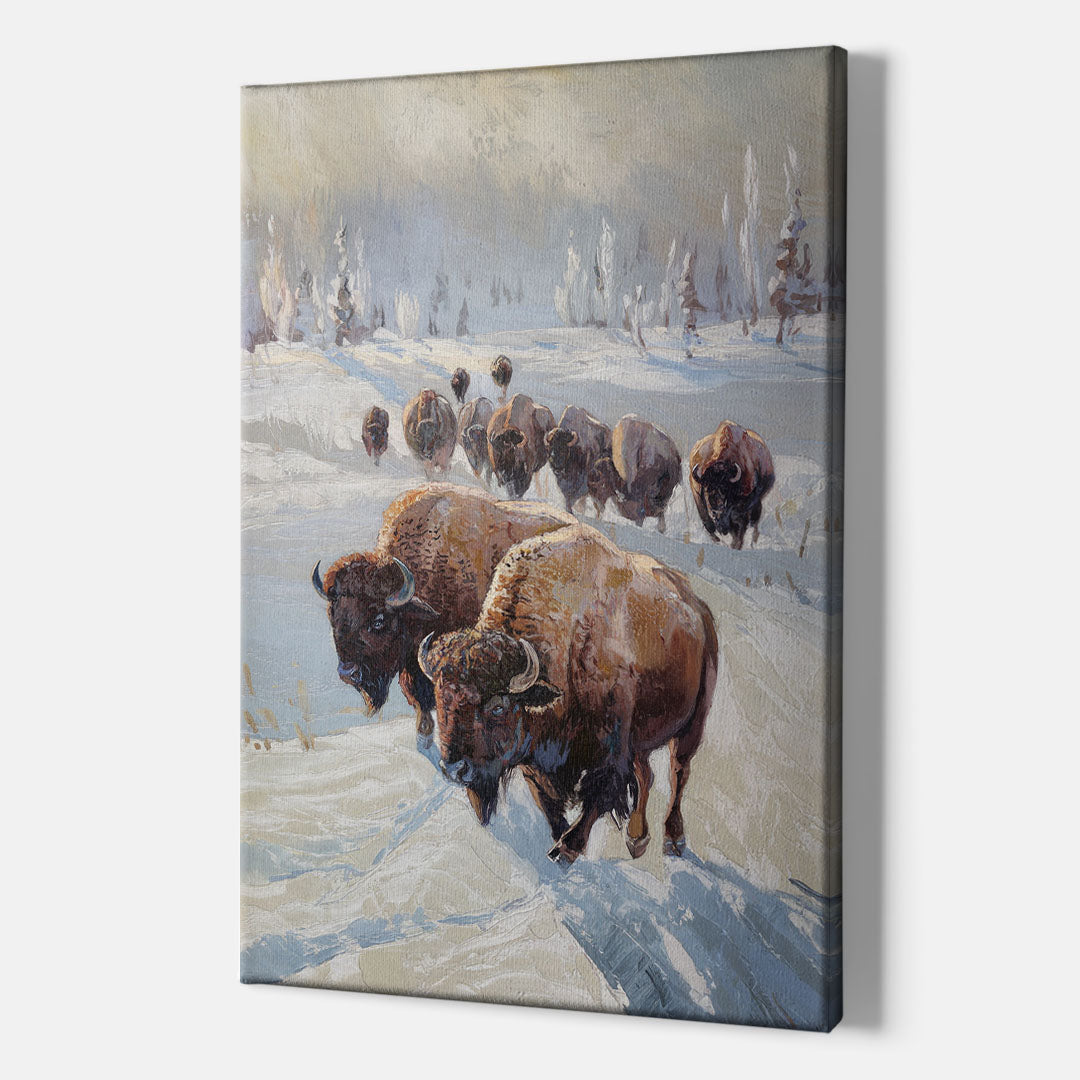 Buffalo Winter Wonderland - Canvas Wall Art Indoor