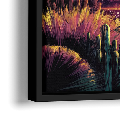 El Paso Scenic Landscape - Close-Up Black Frame Canvas