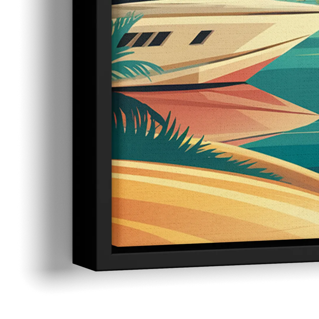 St. Petersburg Gulf Coast Views - Close-Up Black Frame Canvas