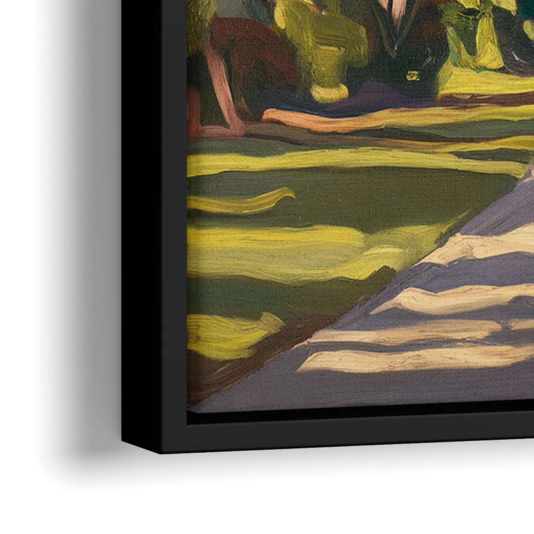 Savannah Oak Trees and Moss - Close-Up Black Frame Canvas