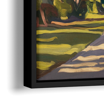 Savannah Oak Trees and Moss - Close-Up Black Frame Canvas