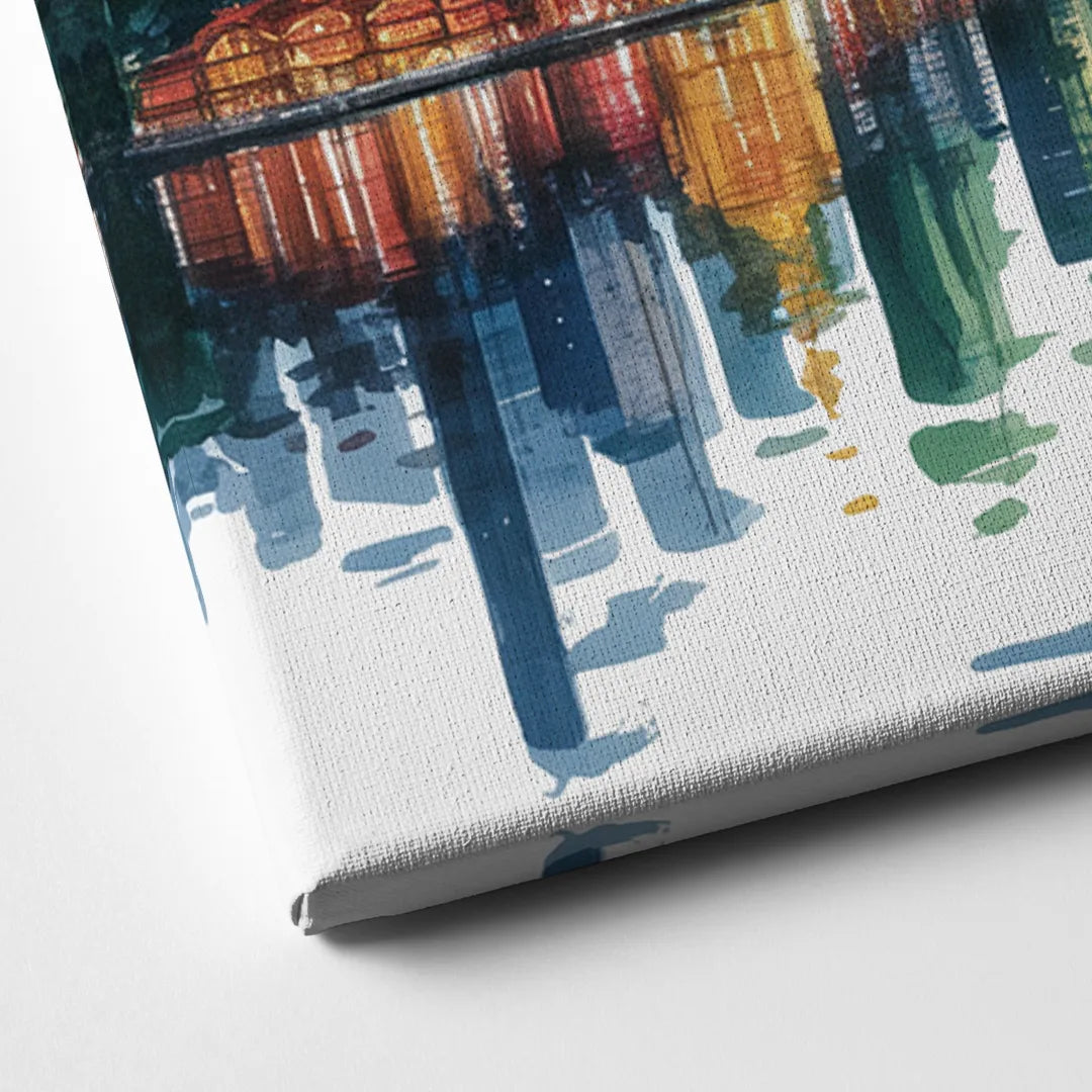 Victoria Harbour Lights Canvas Close Up