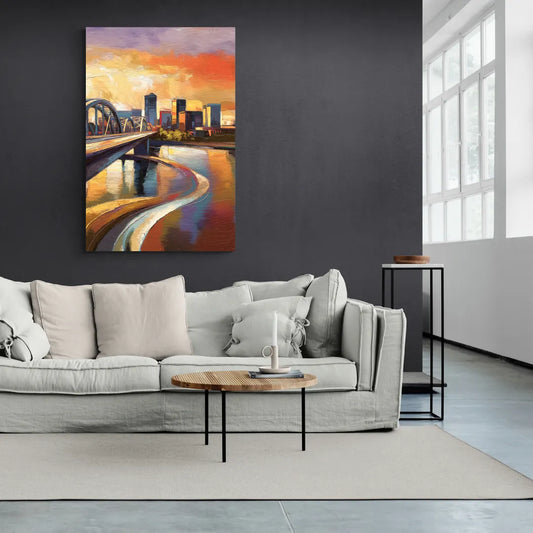 Memphis Riverfront Views - Canvas Wall Art Living Room