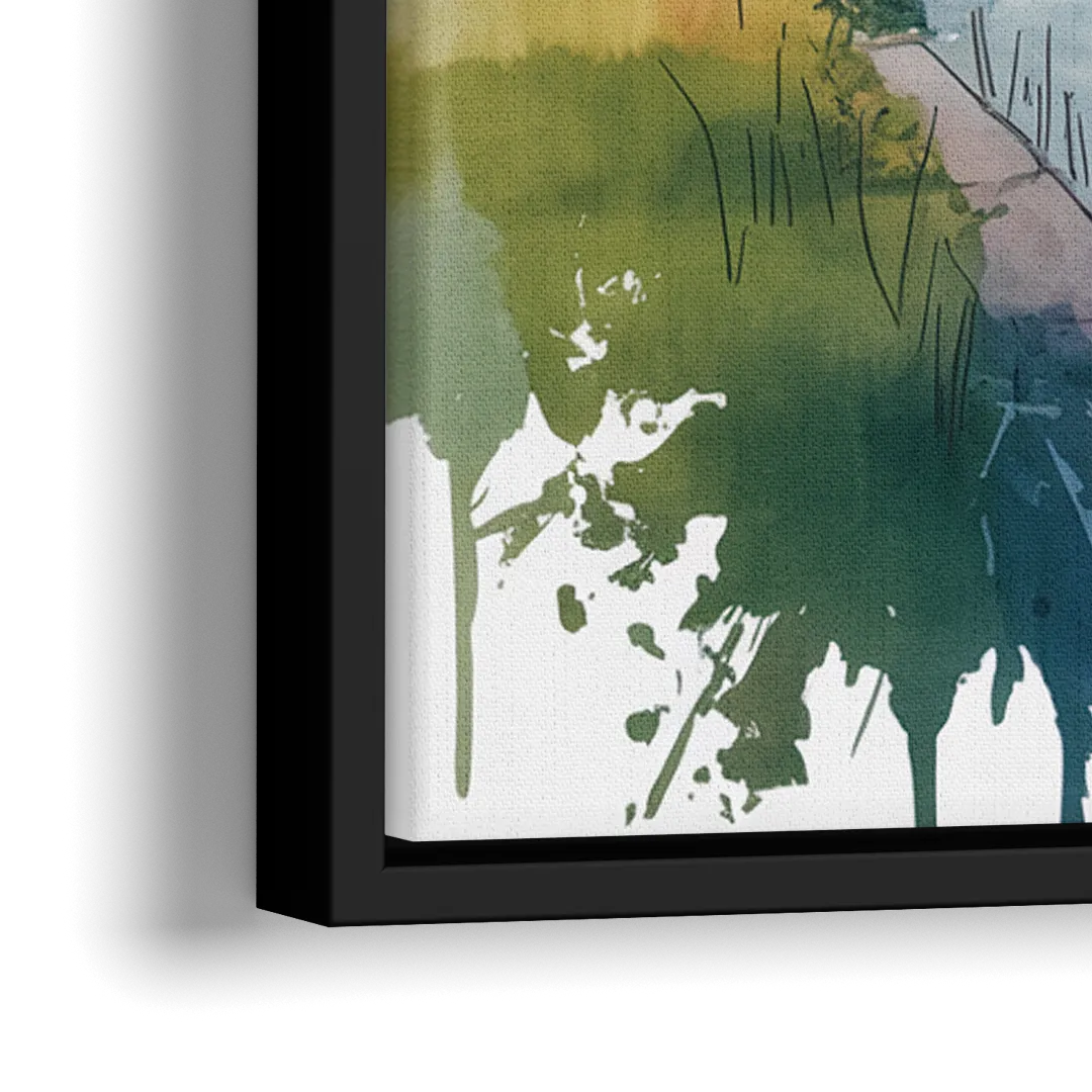 Saint Lawrence River View - Close-Up Black Frame Canvas