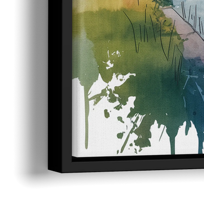 Saint Lawrence River View - Close-Up Black Frame Canvas