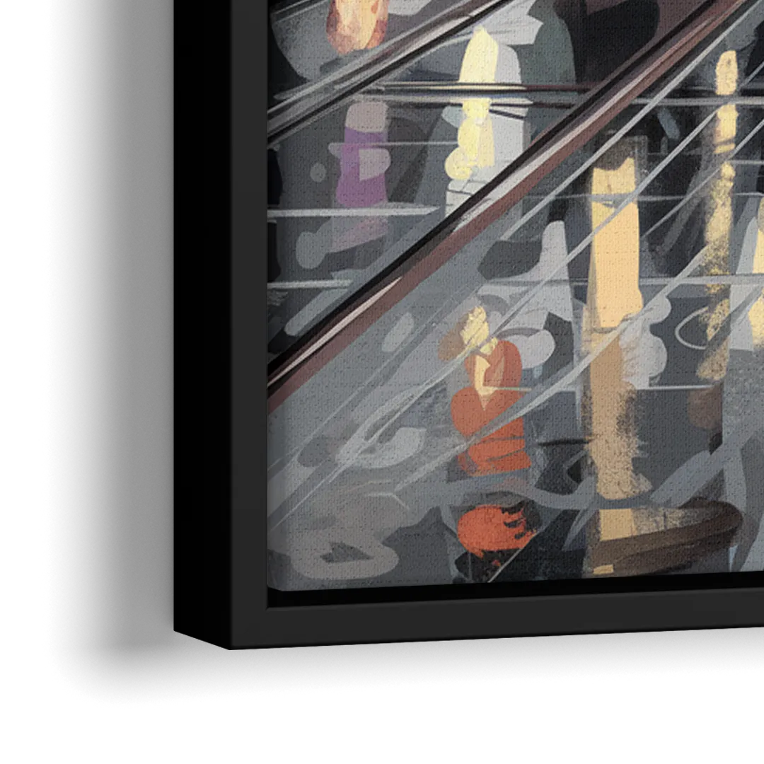 Kansas City Street Scenes - Close-Up Black Frame Canvas