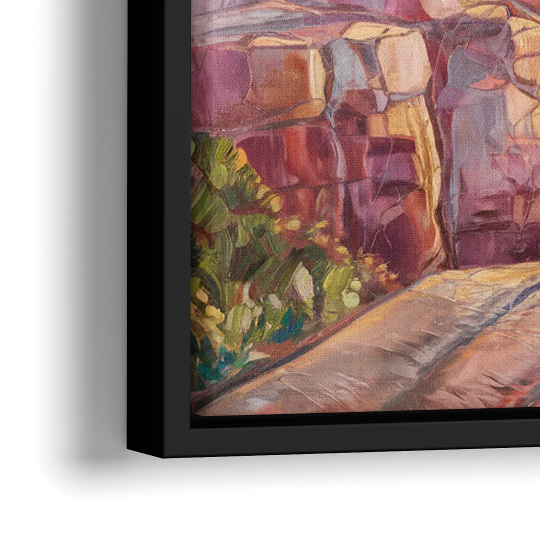 Bar Harbor Sunrise Over Acadia - Close-Up Black Frame Canvas