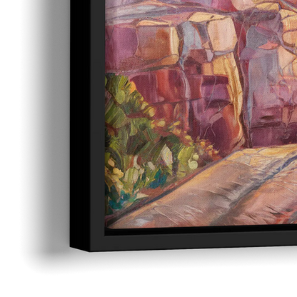 Bar Harbor Sunrise Over Acadia - Close-Up Black Frame Canvas