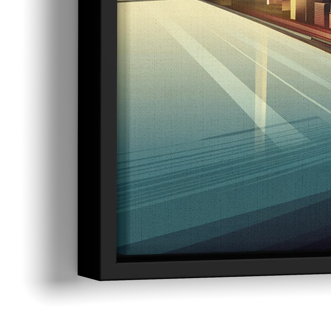 New York City Financial District - Close-Up Black Frame Canvas