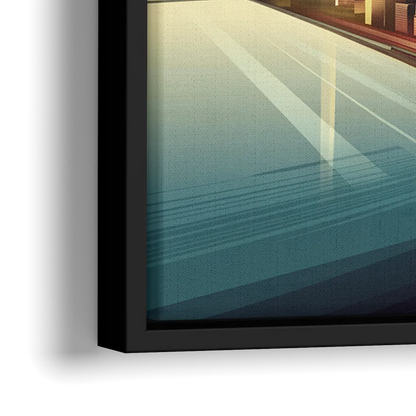 New York City Financial District - Close-Up Black Frame Canvas