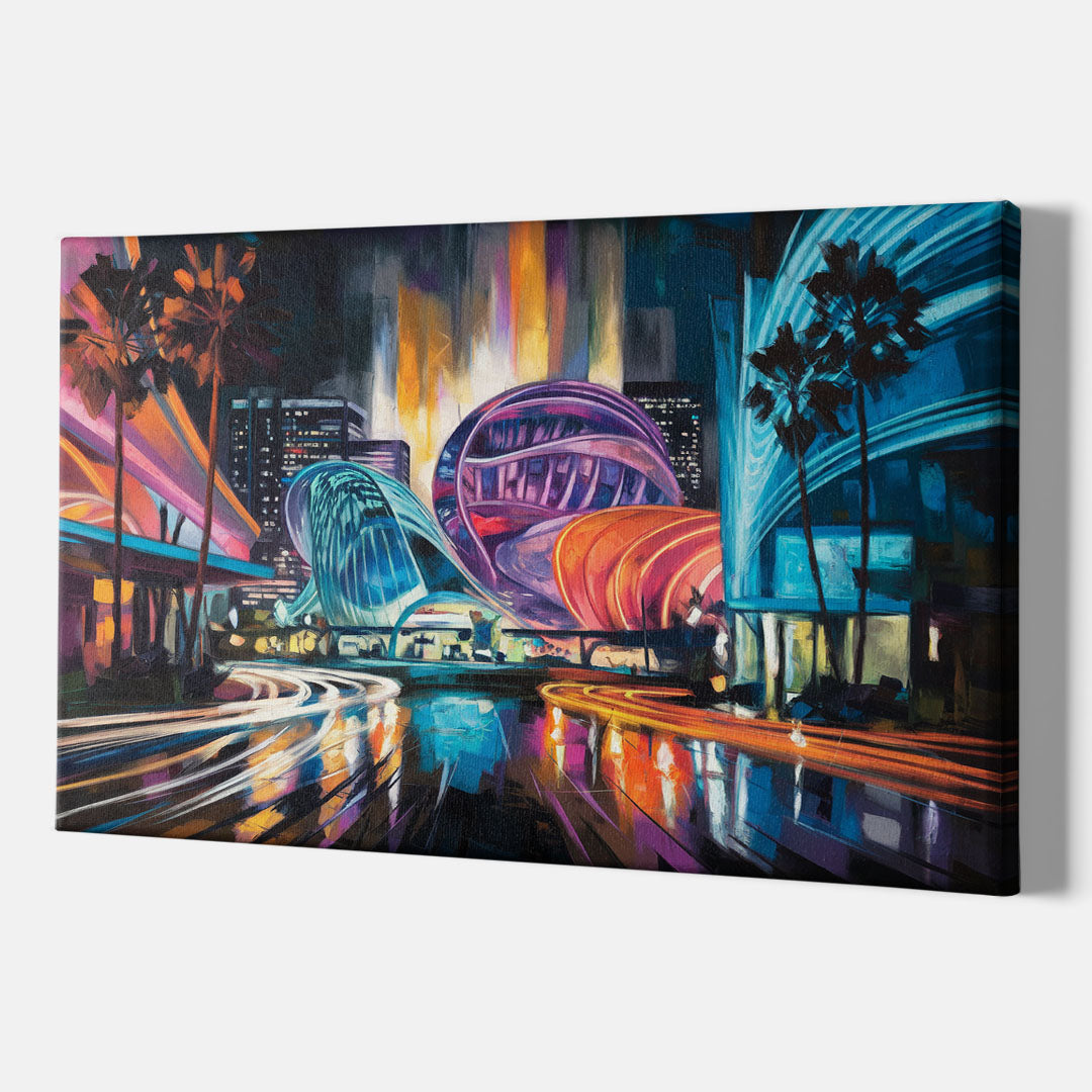 Anaheim Downtown Glow - Canvas Wall Art Indoor