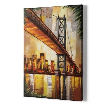 George Washington Bridge Scenic - Canvas Print Art Sides