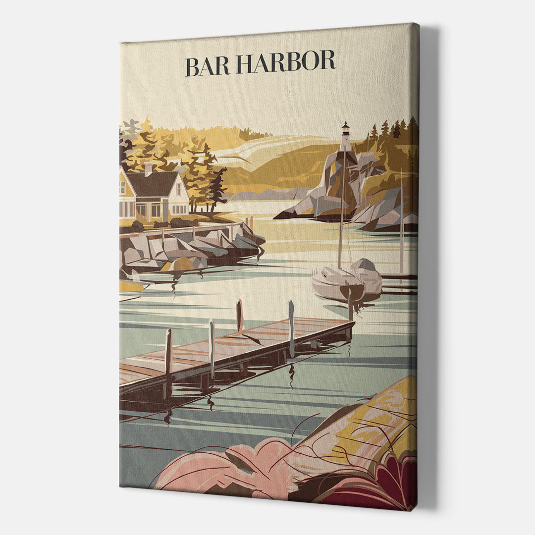 Bar Harbor New England Charm - Canvas Wall Art Indoor