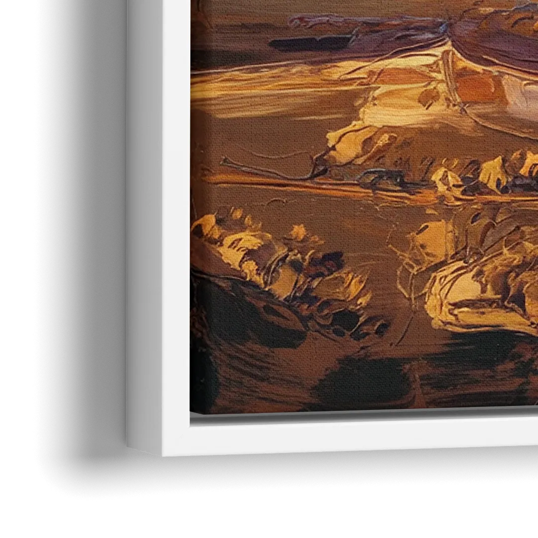 Mesa Sunlit Horizons - Close-Up White Frame Canvas