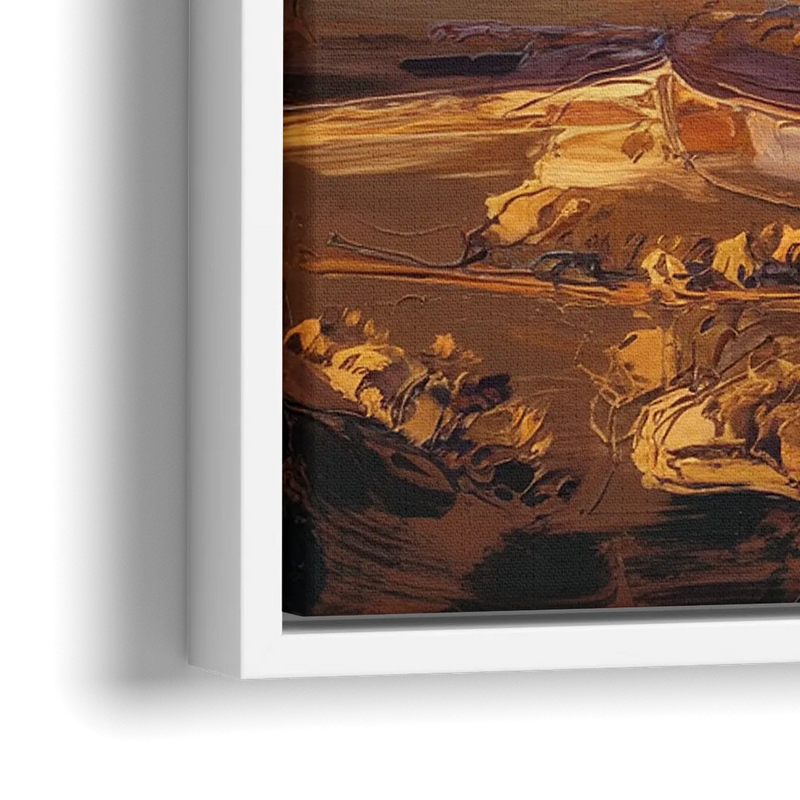 Mesa Sunlit Horizons - Close-Up White Frame Canvas