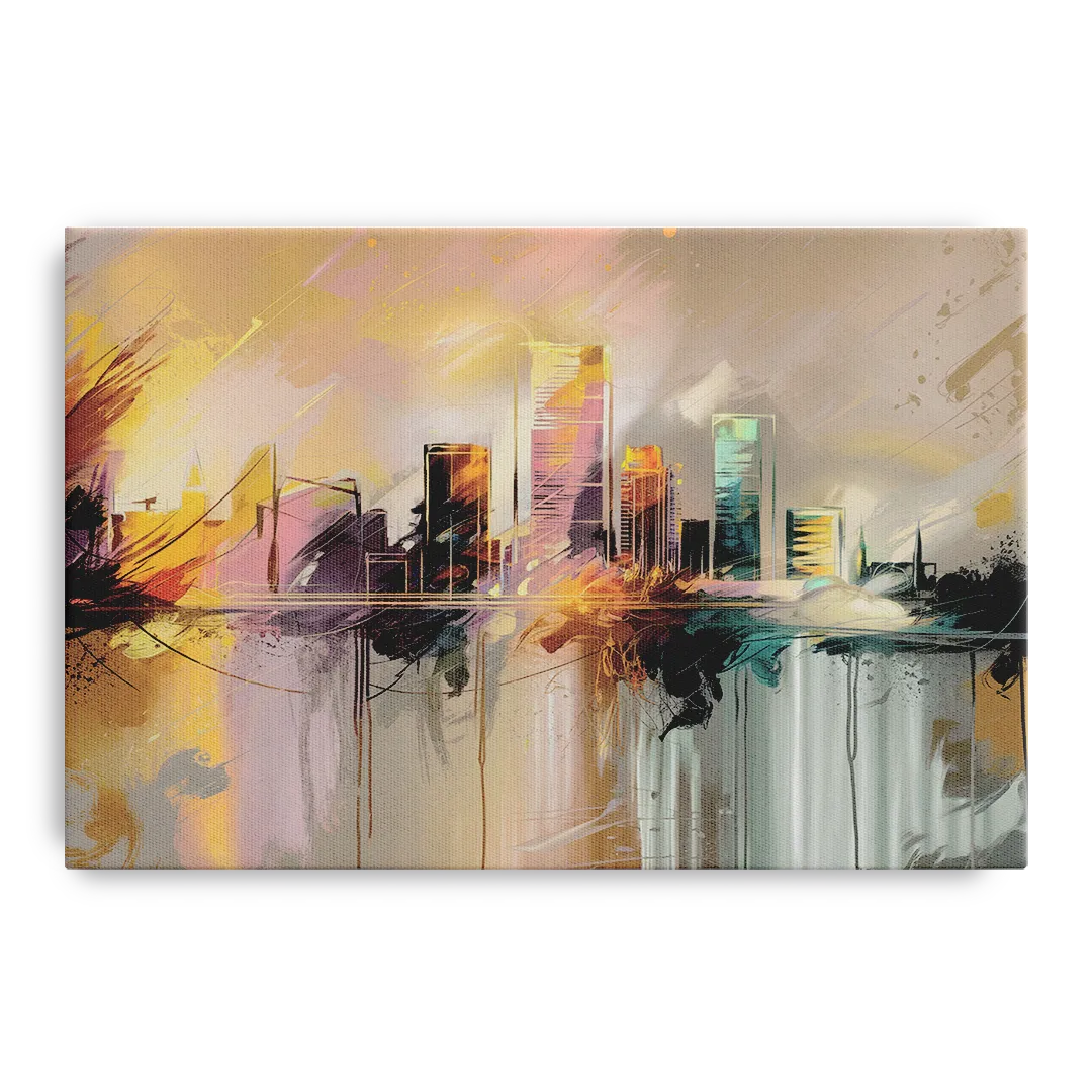 Burlington Artistic Cityscape - Canvas Wall Art