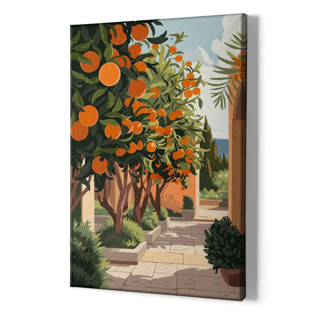 Orlando Citrus Grove Design - Canvas Print Art Sides