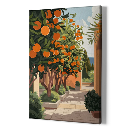 Orlando Citrus Grove Design - Canvas Print Art Sides