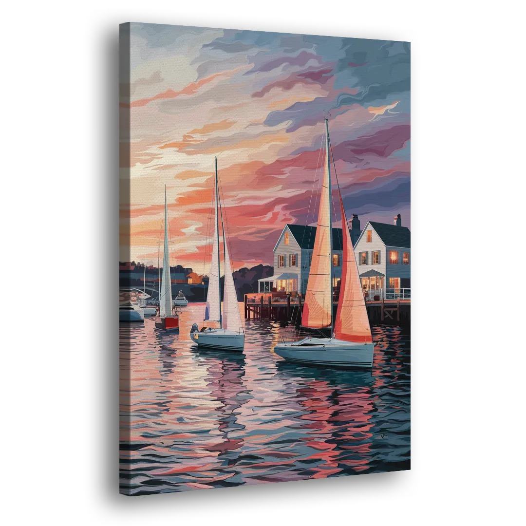 Camden Inner Harbor Sunset - Canvas Print Art Sides