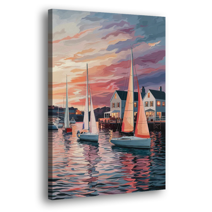 Camden Inner Harbor Sunset - Canvas Print Art Sides