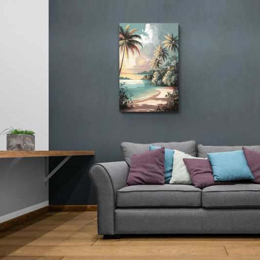 Key West Palm Tree Serenity - Canvas Wall Art Living Room