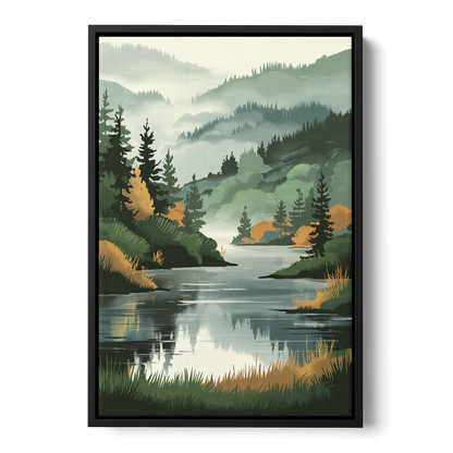 Ontario Lake Reflections - Black Frame Canvas