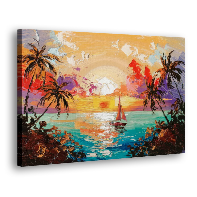 Key West Tropical Sunset - Canvas Print Art Sides