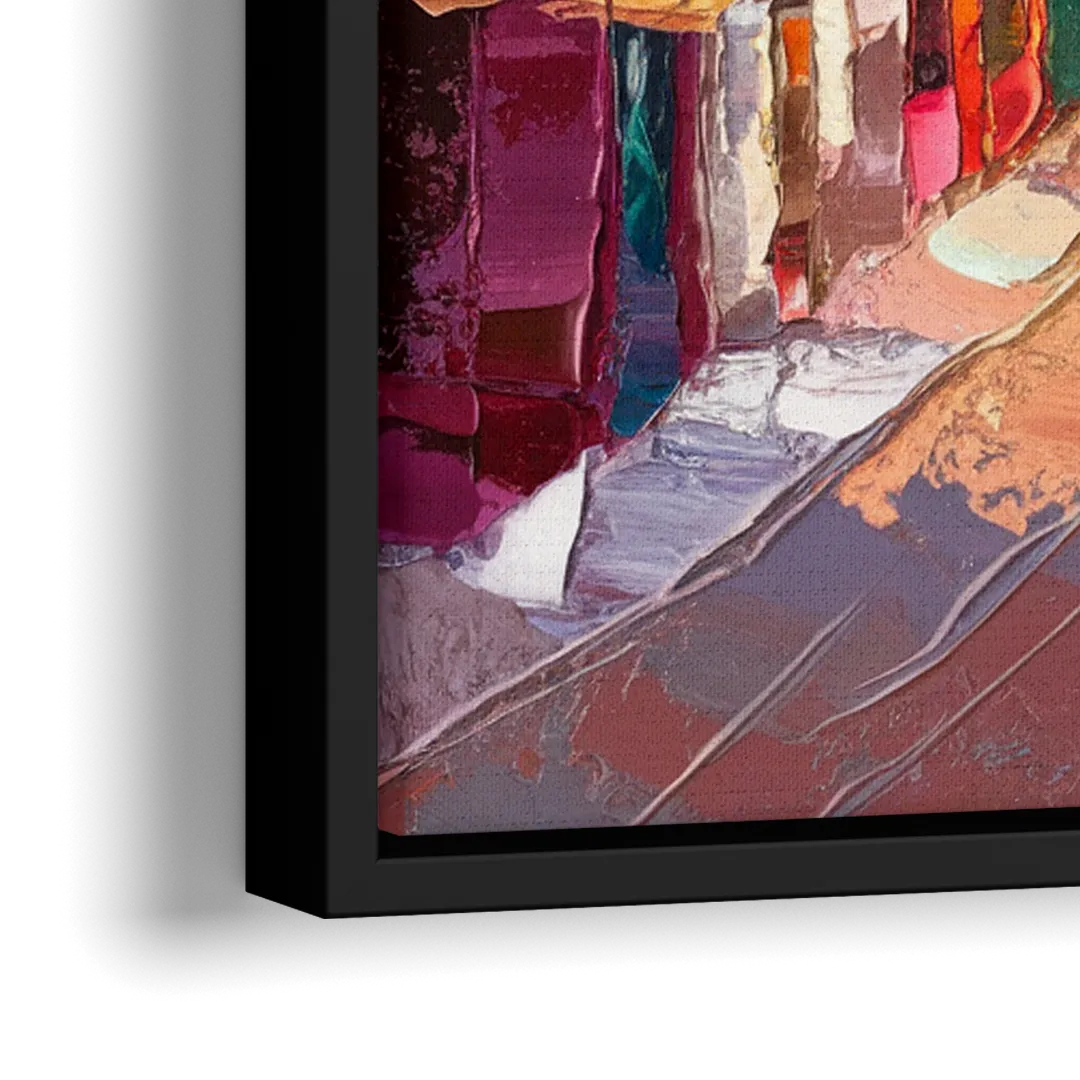 Bisbee Vibrant Skyline - Close-Up Black Frame Canvas